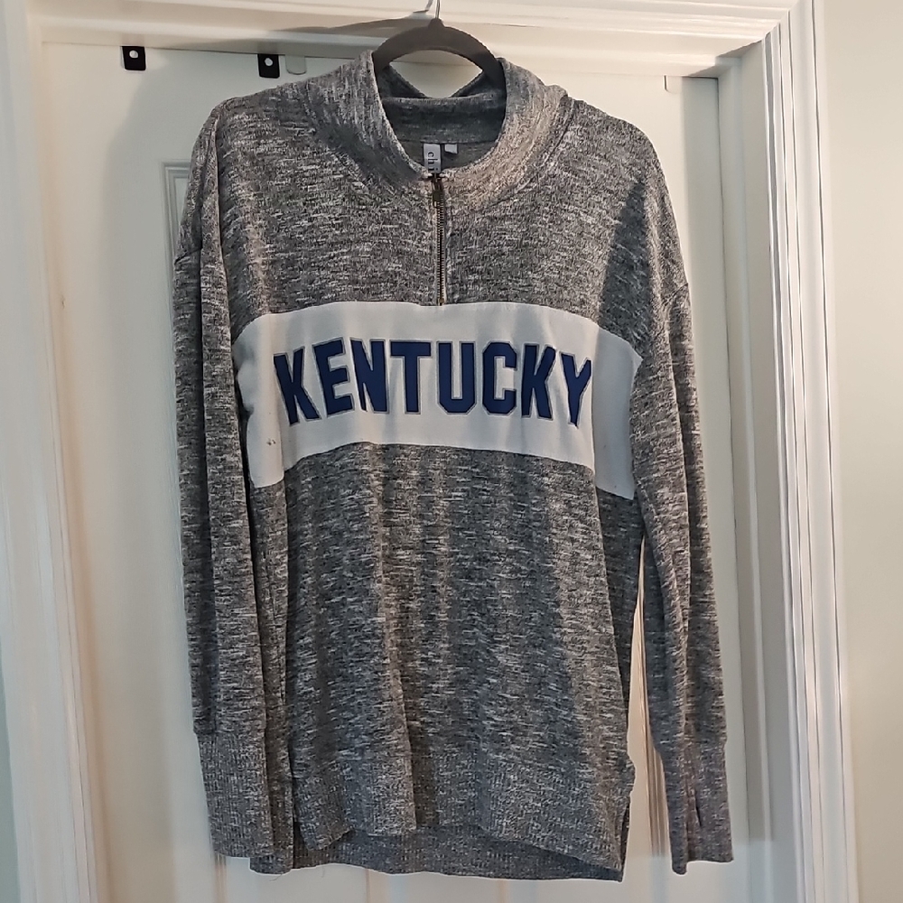Kentucky Marled Grey Half-Zip Pullover Sweatshirt